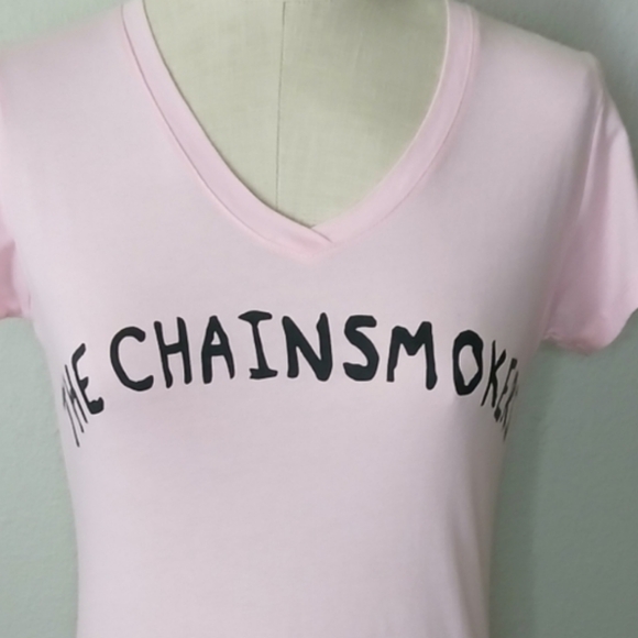 The Chainsmokers Pink Short Sleeve Two Sided Tee Size Medium - Picture 3 of 6